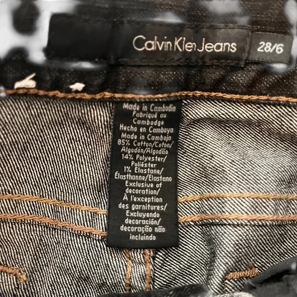 Calvin Klein Black Skinny Jeans Sz 28/6 - Picture 10 of 11